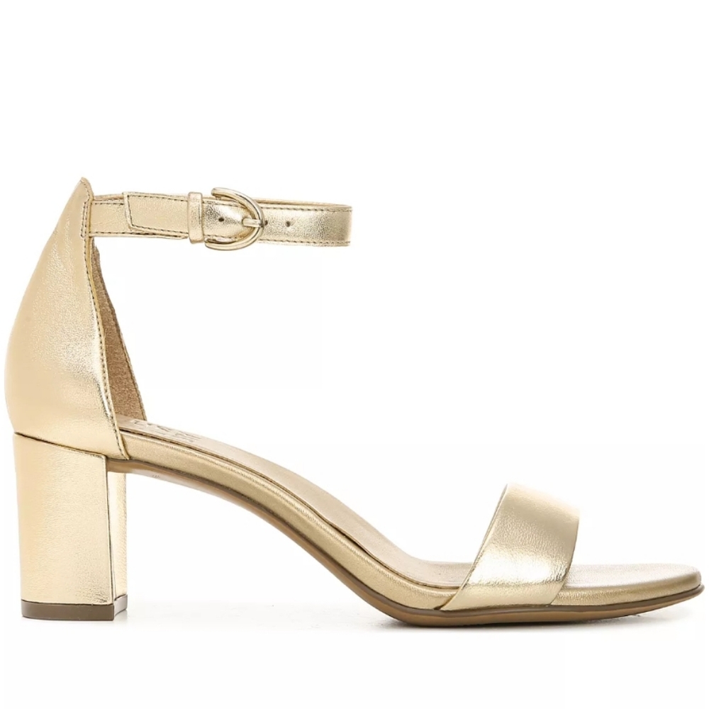 Naturalizer Vera Dress Sandals Dark Gold Leather 12 WIDE - Picture 3 of 9